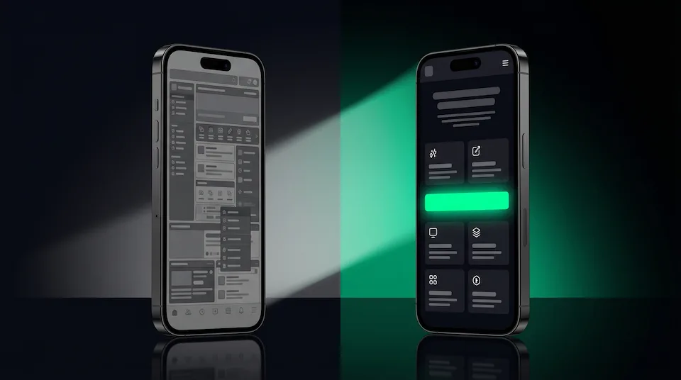 Comparação visual antes e depois